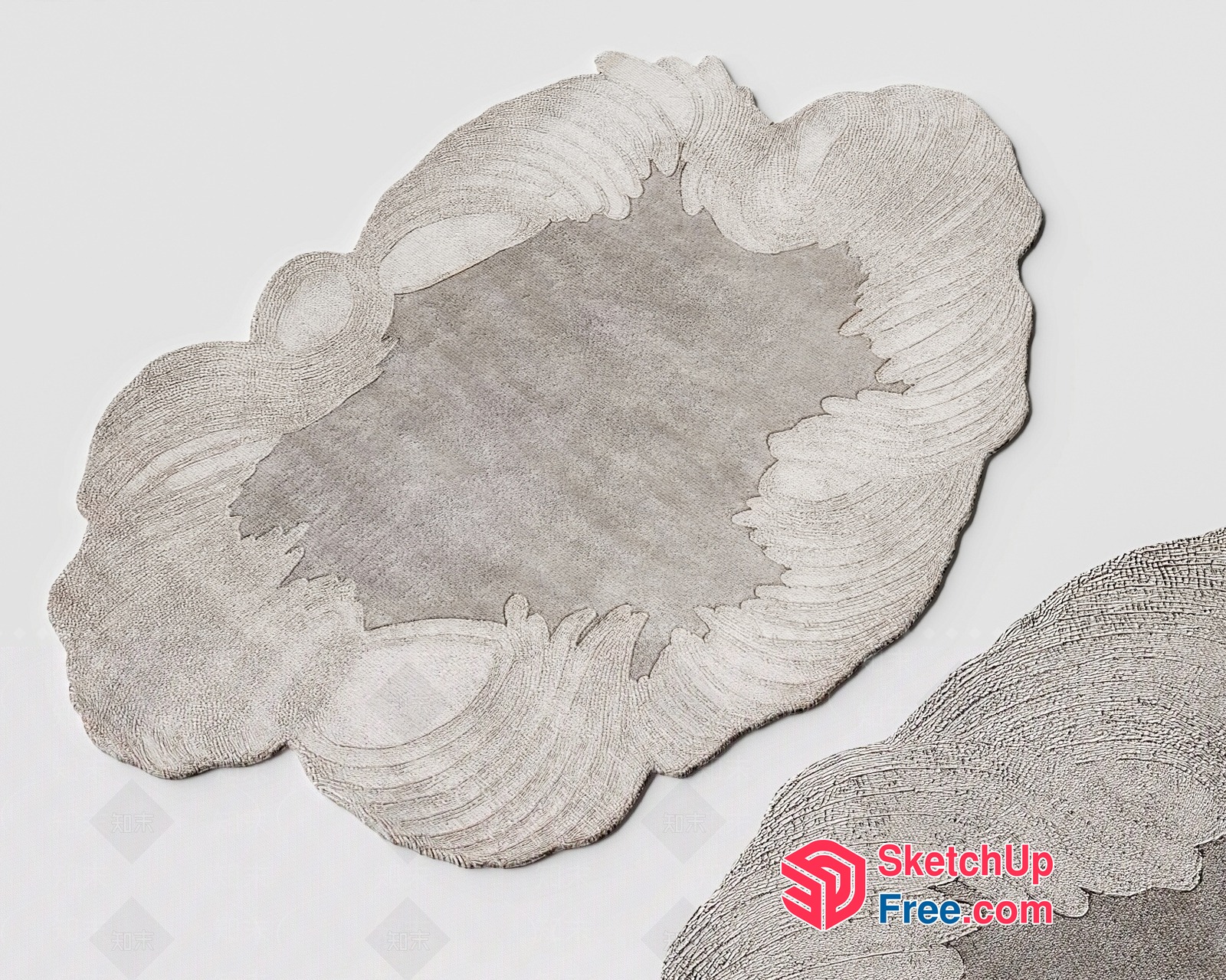 Cloud-Like Texture With Soft Edges And Central Hole 3D SketchUp File