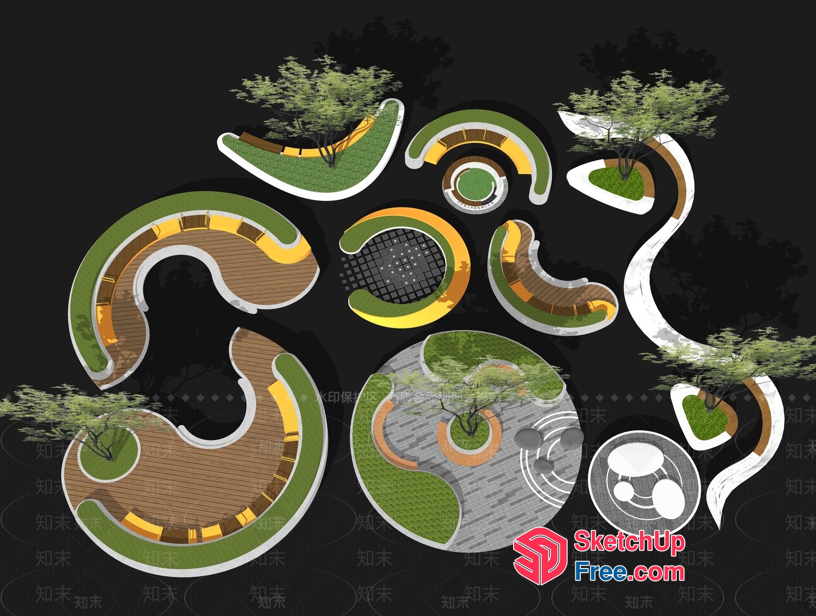 Modern Outdoor Seating Arrangement 3D SketchUp File