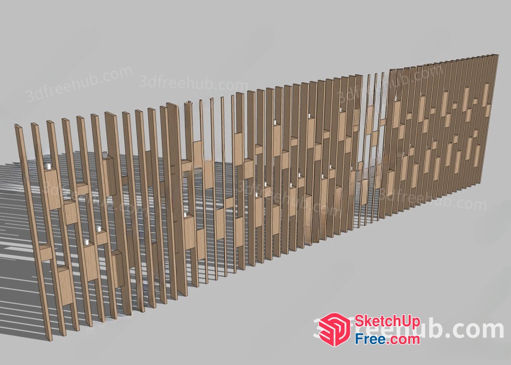 Wooden Partition Screen 3D SketchUp File