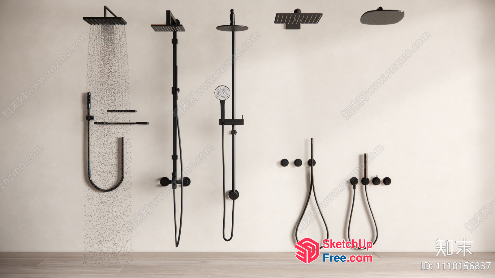 Modern Shower System With Sleek Fixtures 3D SketchUp File