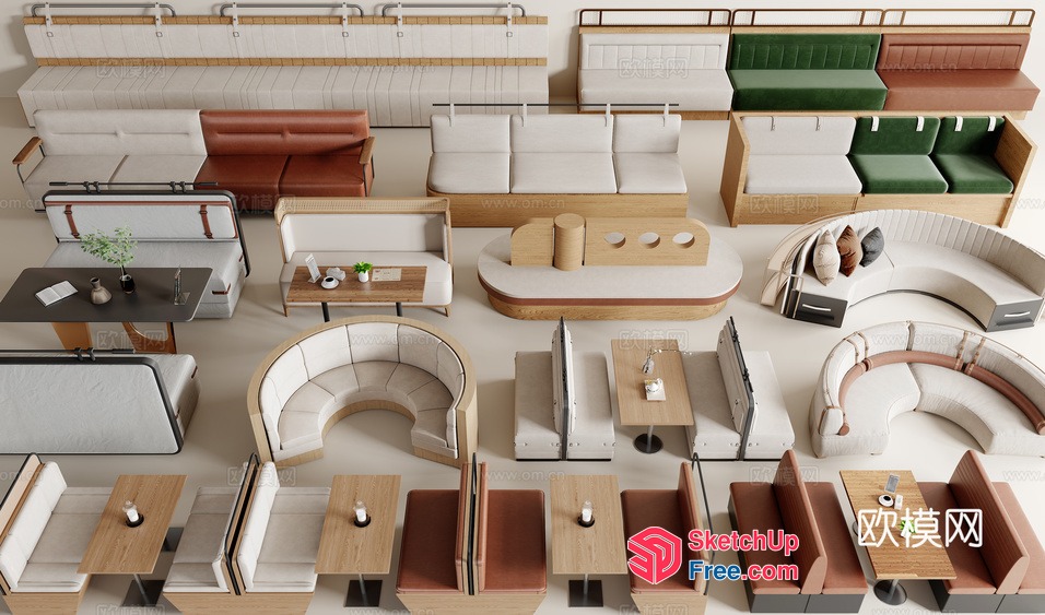 Modern Furniture Arrangement For Various Rooms 3D SketchUp File