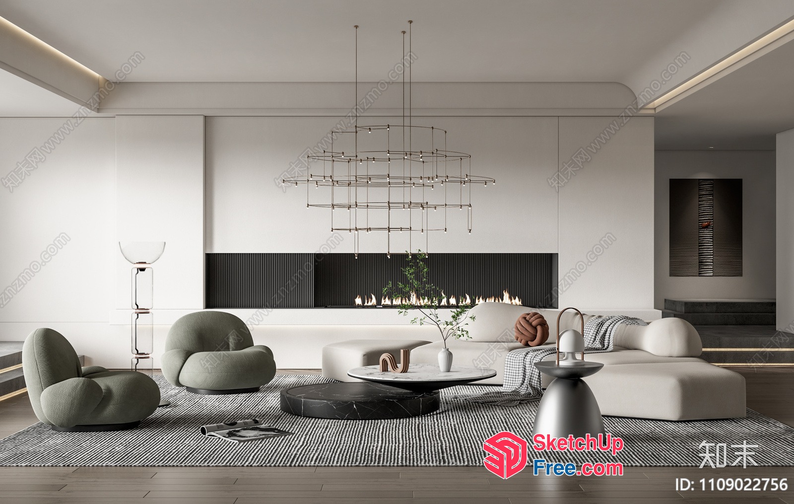 Modern Minimalist Interior Design With Elegant Lighting 3D SketchUp File