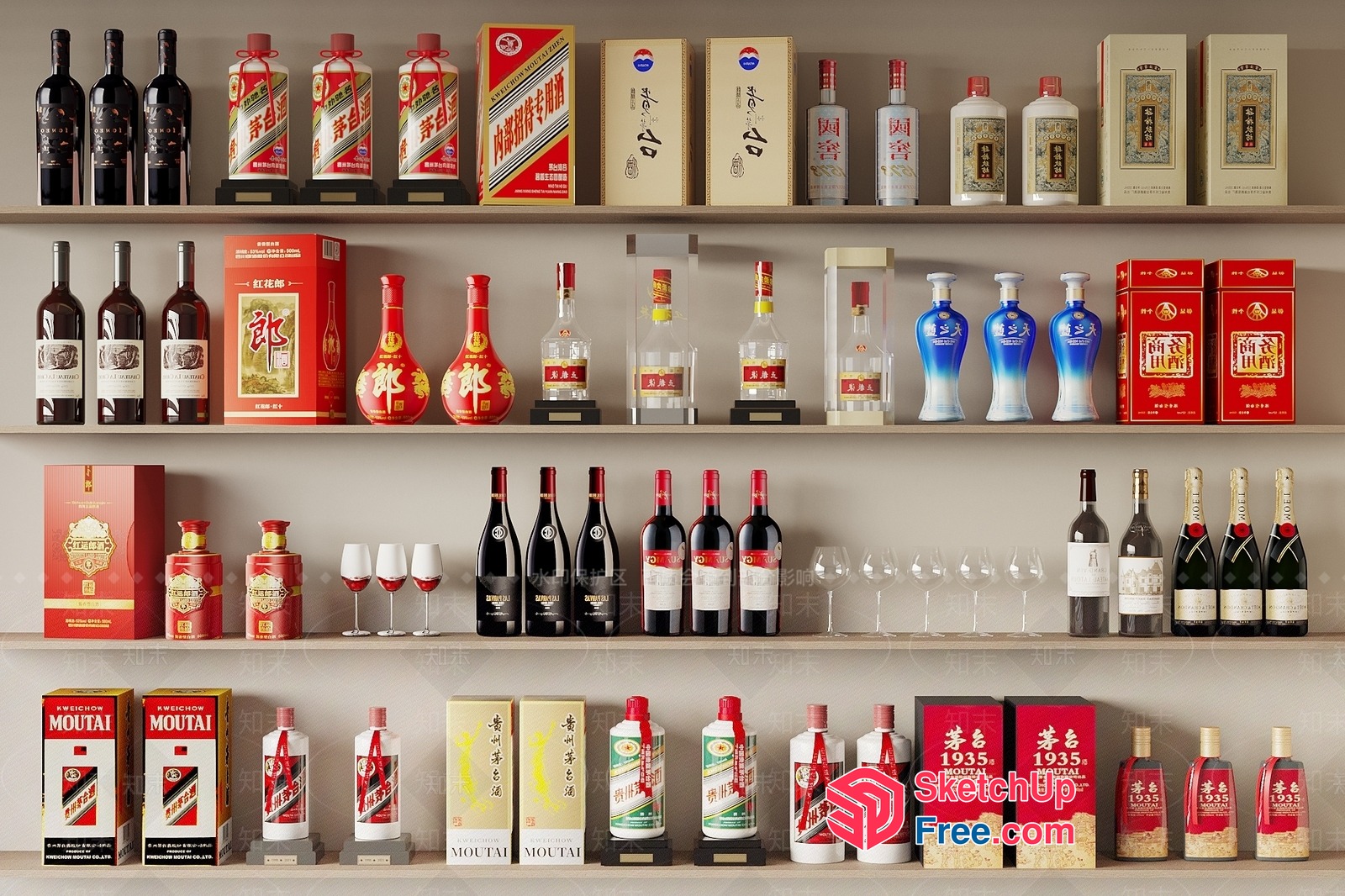 Asian-Inspired Wine Collection 3D SketchUp File