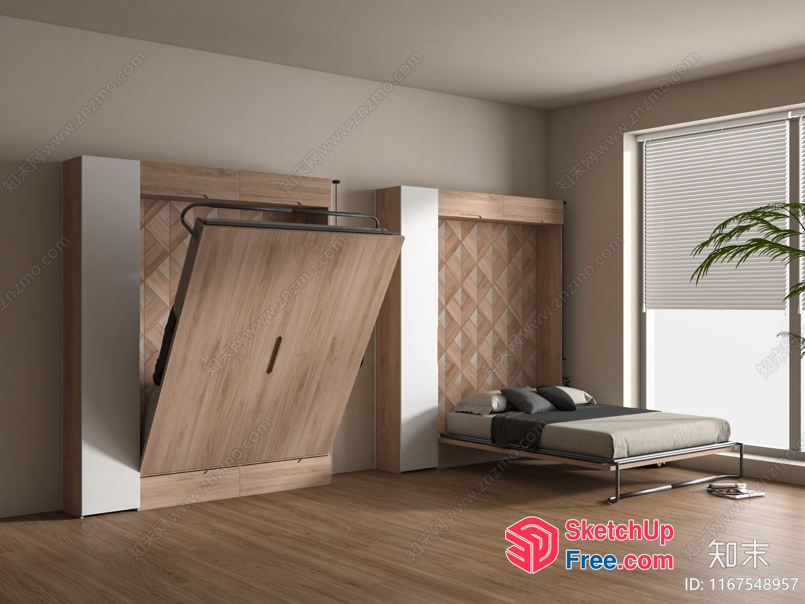 Modern Minimalist Bedroom With Sleek Furniture 3D SketchUp File