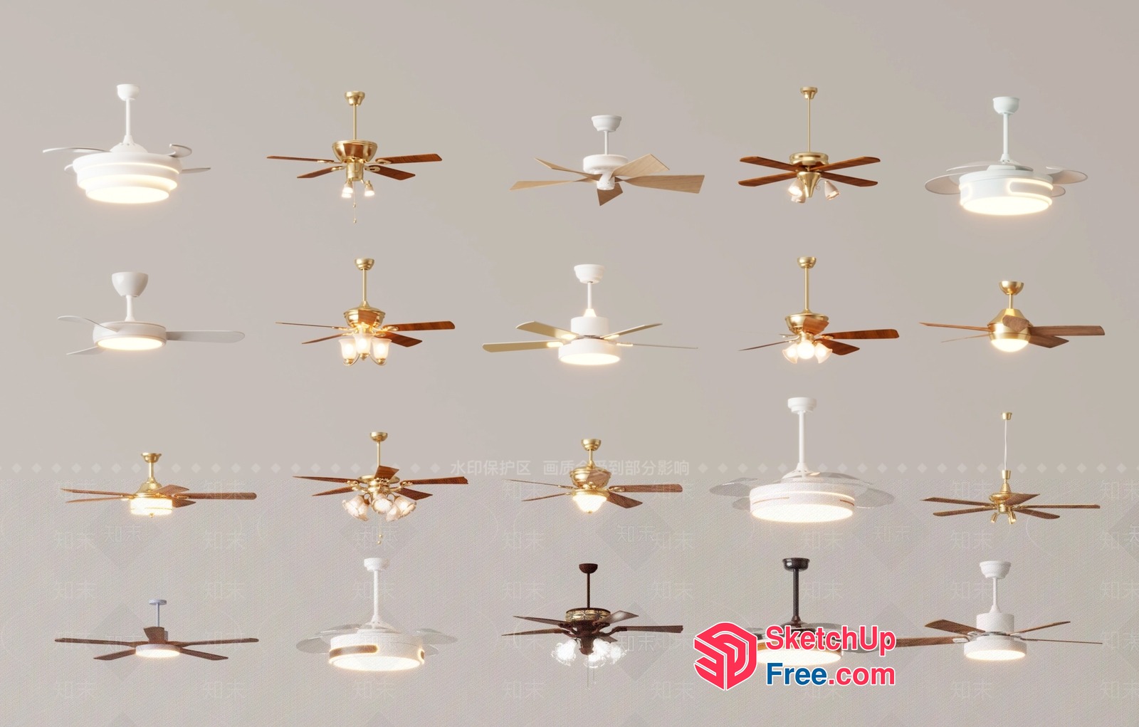 Ceiling Fan Collection 3D SketchUp File