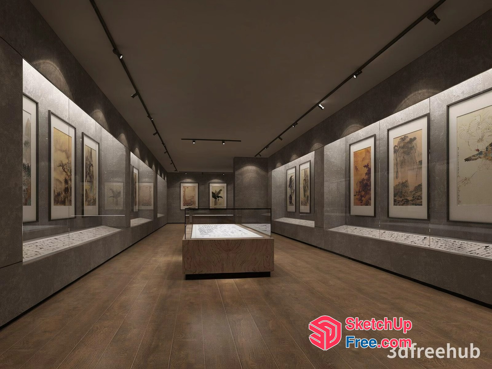 Art Gallery Interior 3D SketchUp File