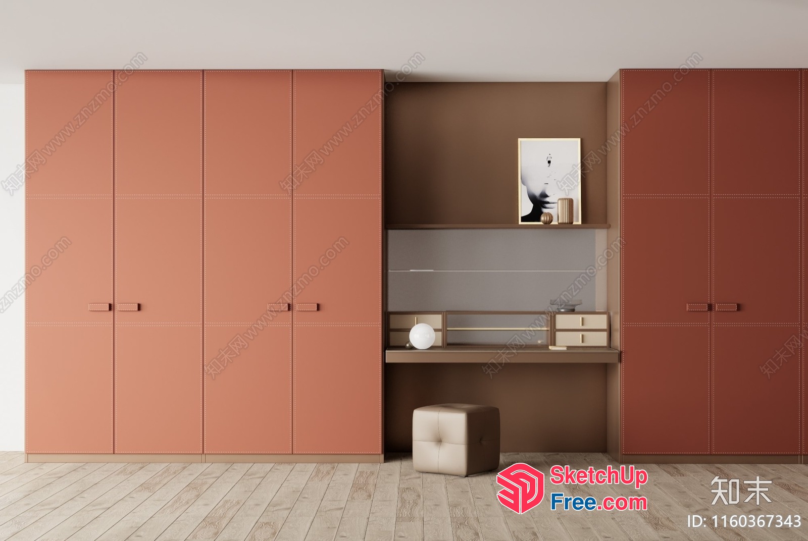 Modern Minimalist Interior With Light Wood Flooring 3D SketchUp File