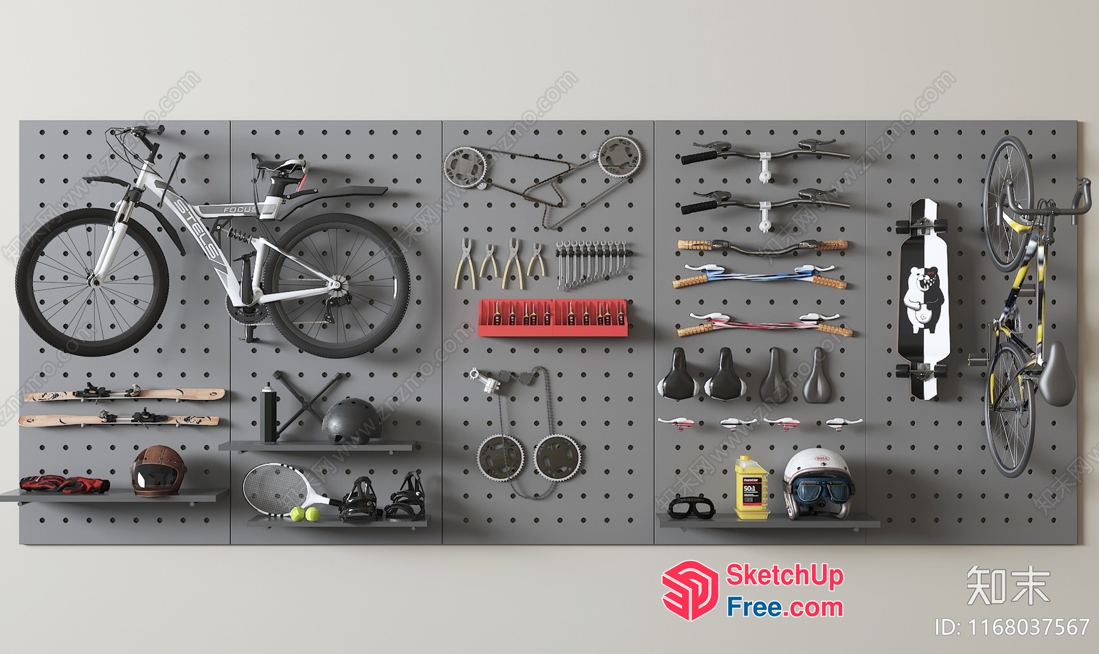 Bicycle Accessories And Tools 3D SketchUp File