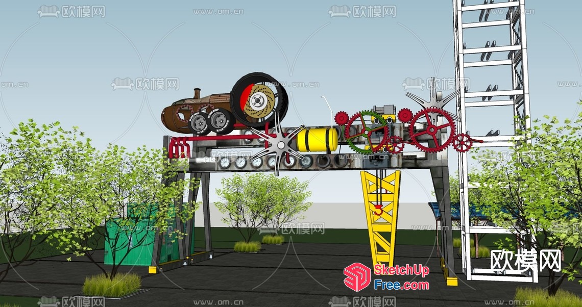 Industrial Park Machinery And Equipment 3D SketchUp File