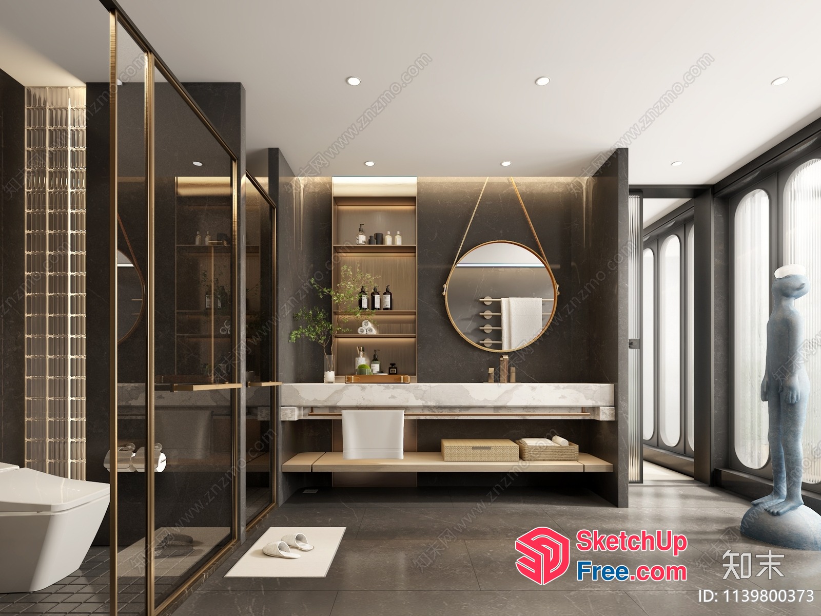 Luxurious Modern Bathroom Interior Design 3D SketchUp File