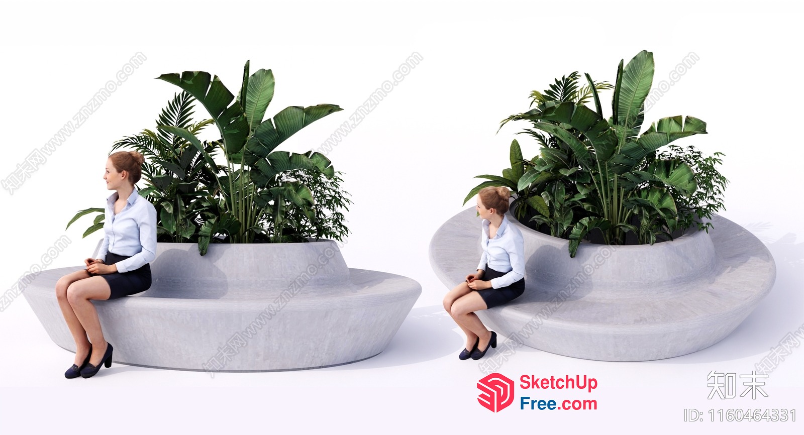Modern Outdoor Seating With Greenery 3D SketchUp File