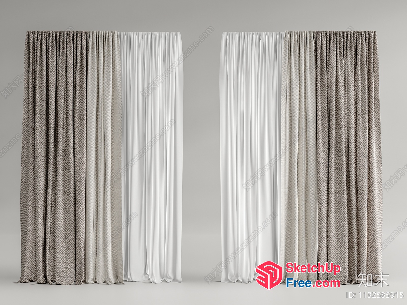 Elegant Curtain Designs For Modern Living 3D SketchUp File