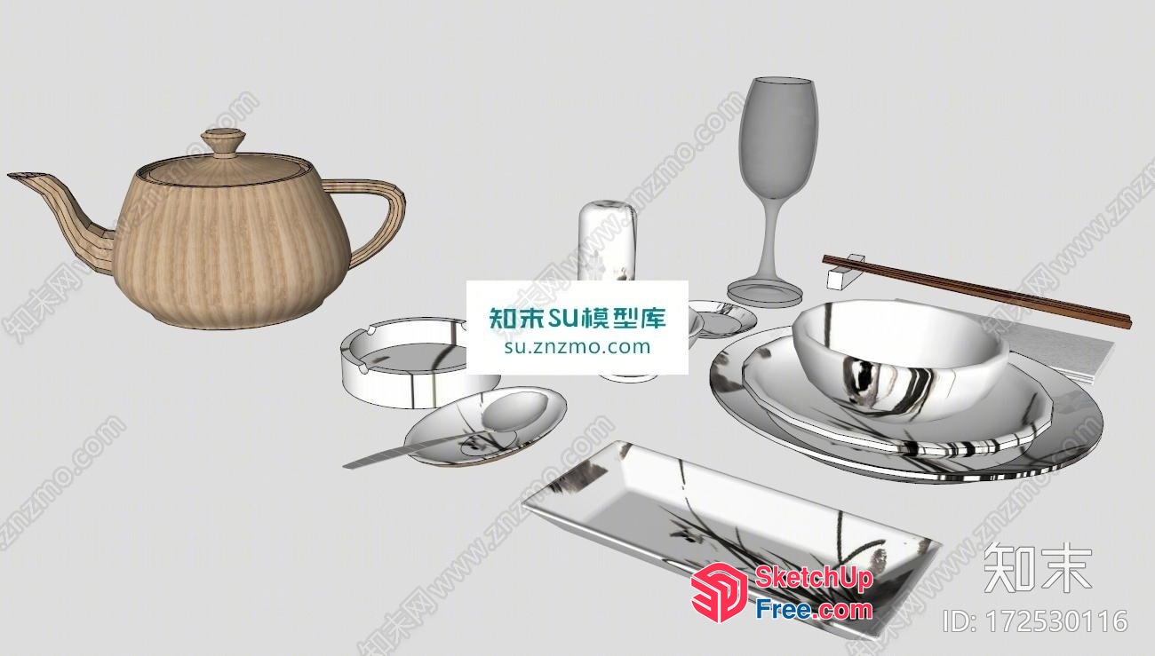 Asian Tableware Collection 3D SketchUp File