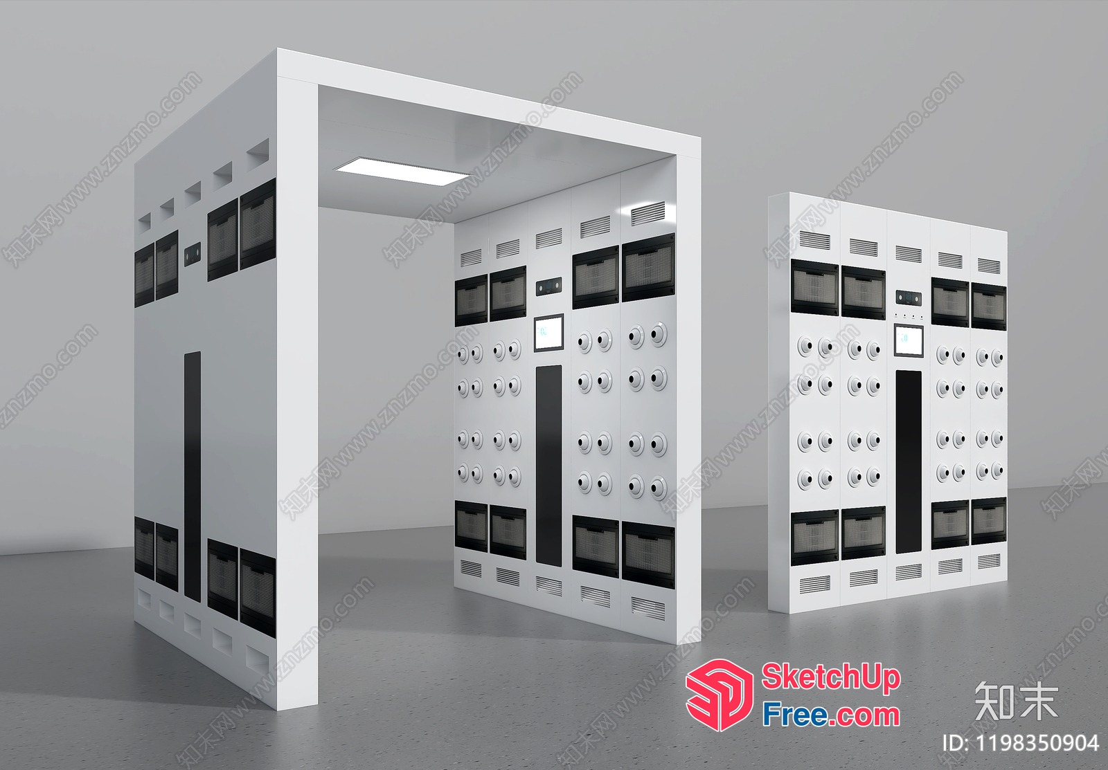 White Modern Contemporary Elevator Room Interior 3D SketchUp File