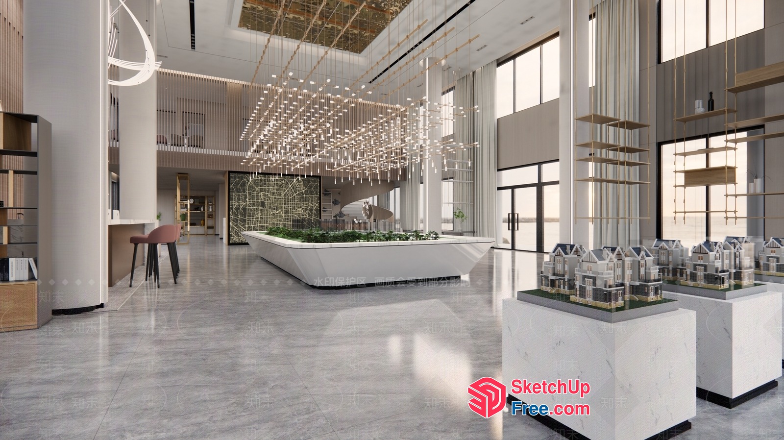 Modern Interior Design With Elegant Lighting And Furniture 3D SketchUp File
