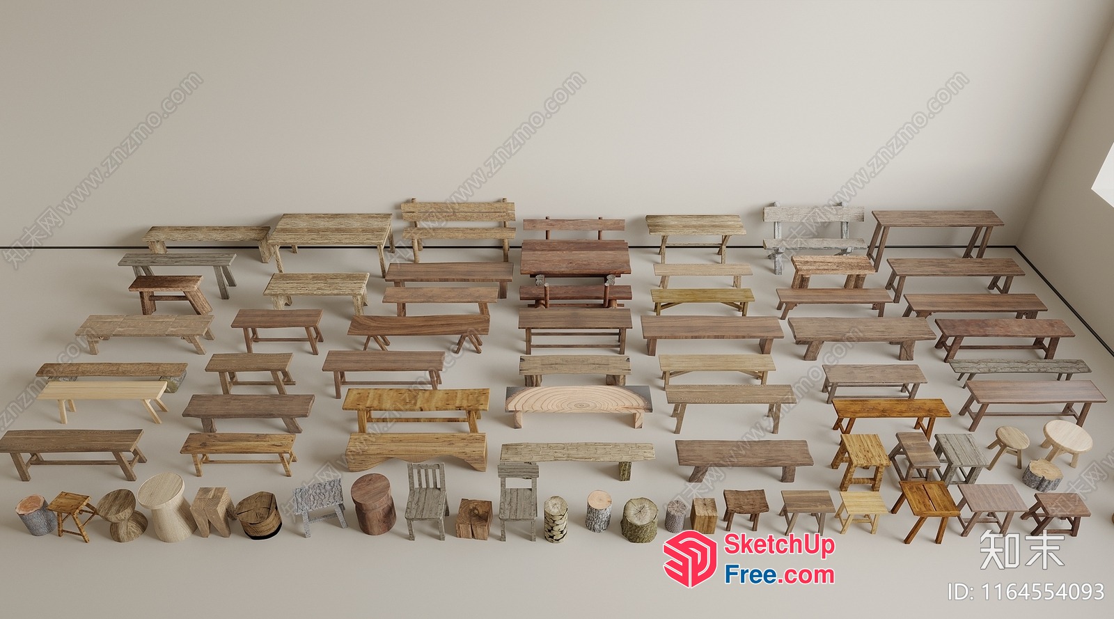 Wooden Furniture Collection 3D SketchUp File