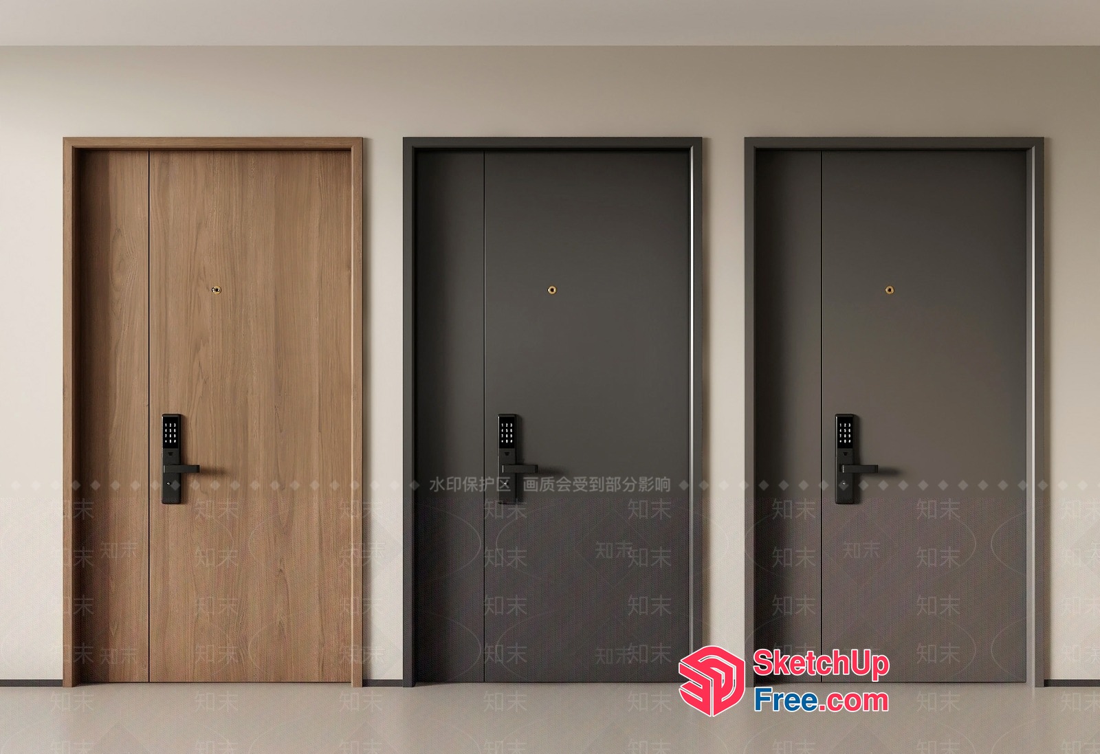 Three Elevators In A Row 3D SketchUp File