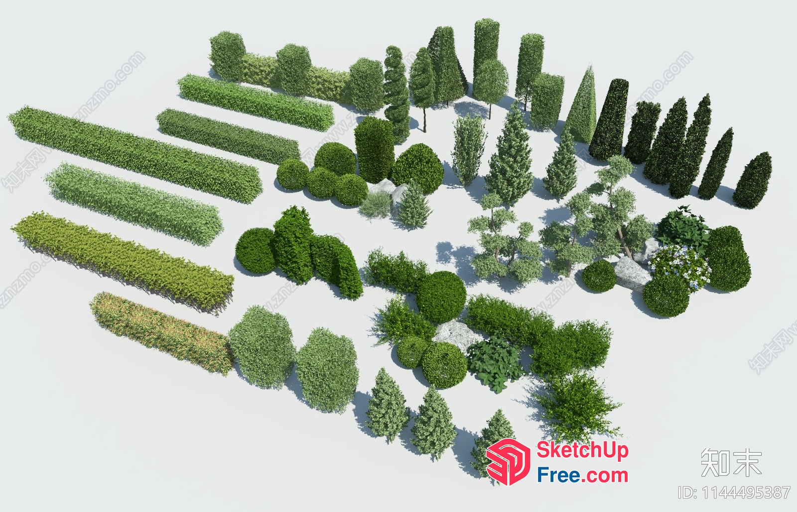 3D Trees And Bushes For Outdoor And Indoor Spaces 3D SketchUp File