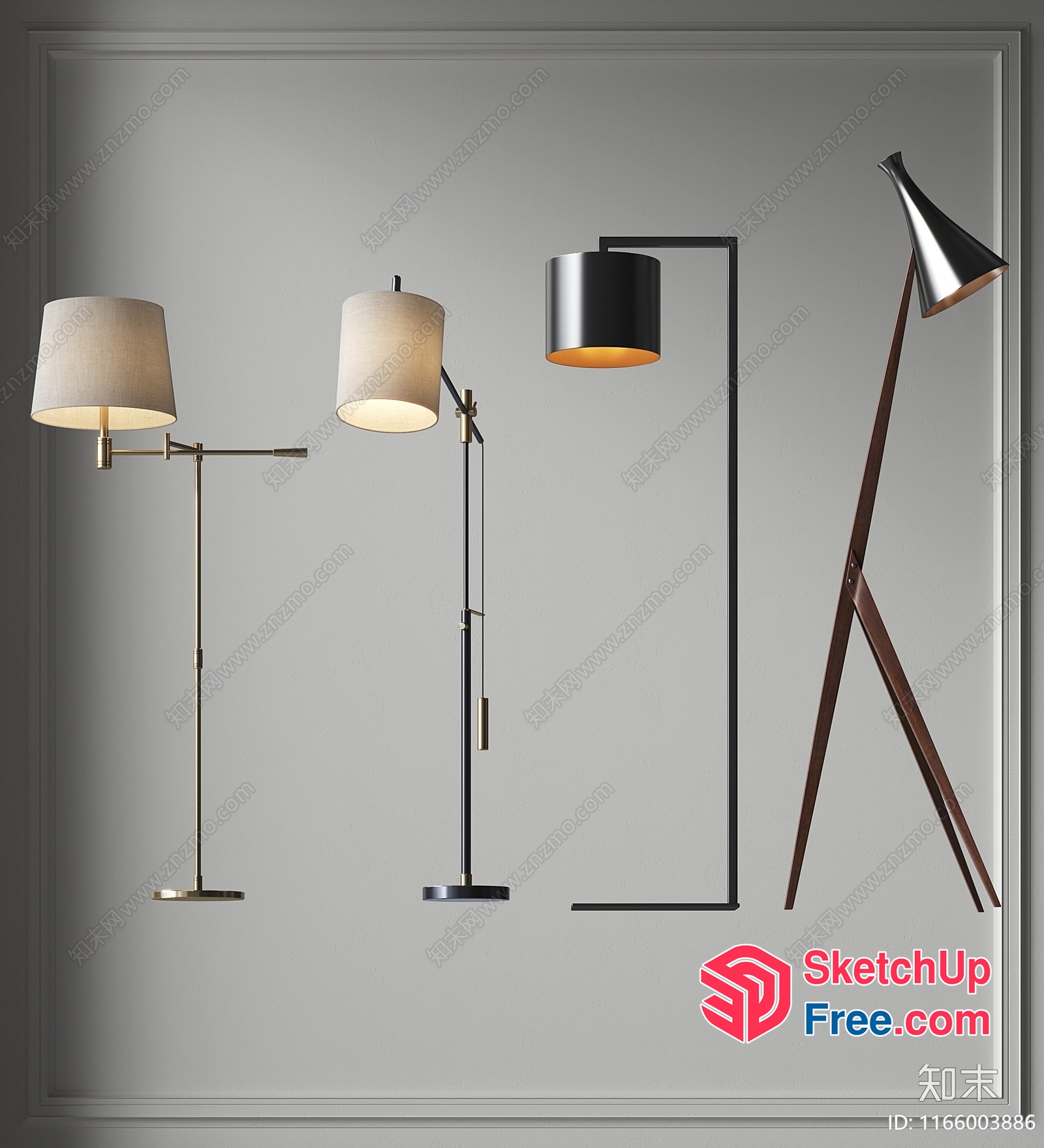 Modern Floor Lamps And Standing Lights 3D SketchUp File