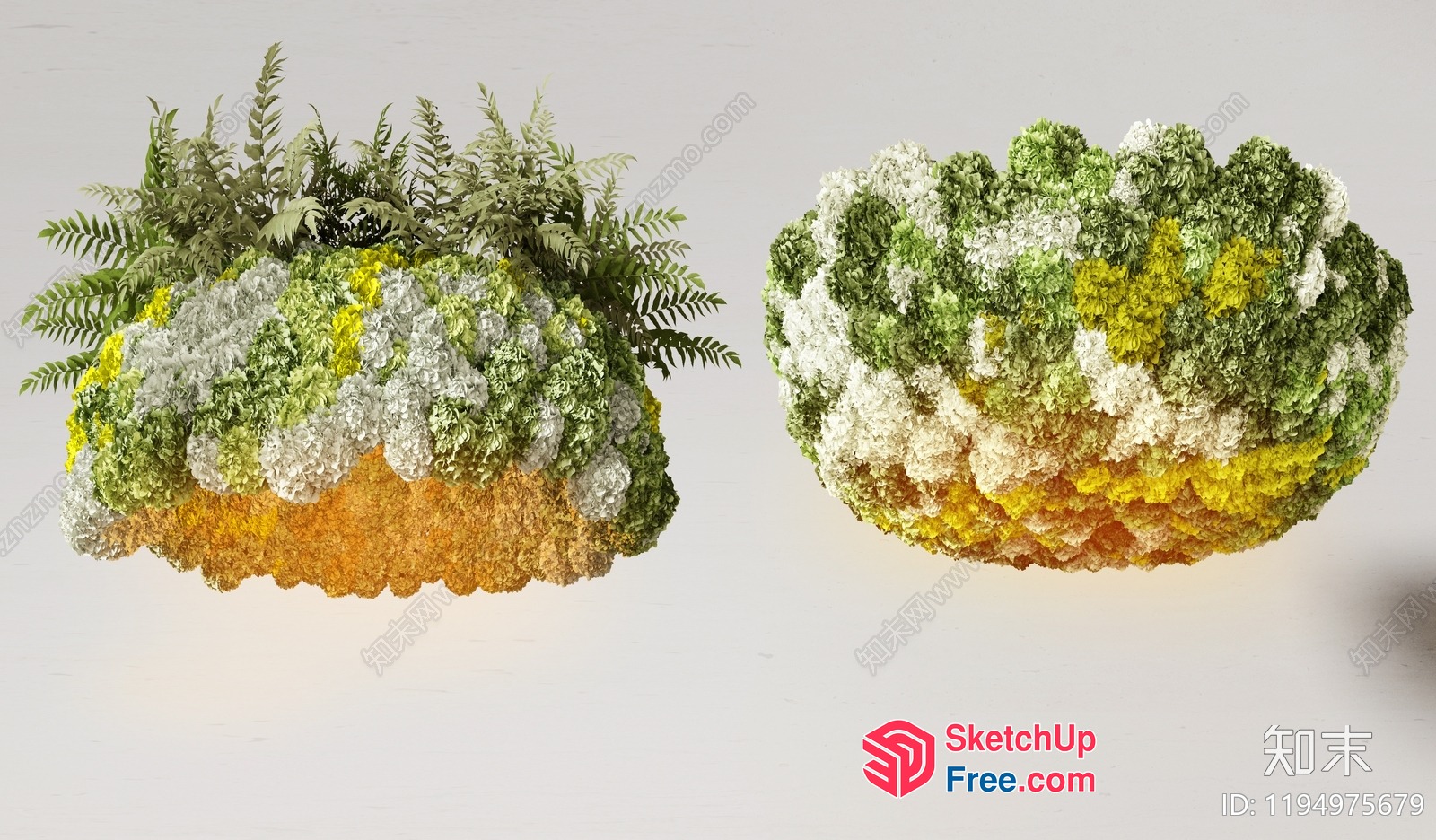 Exquisite Floral Arrangement On Textured Wall 3D SketchUp File