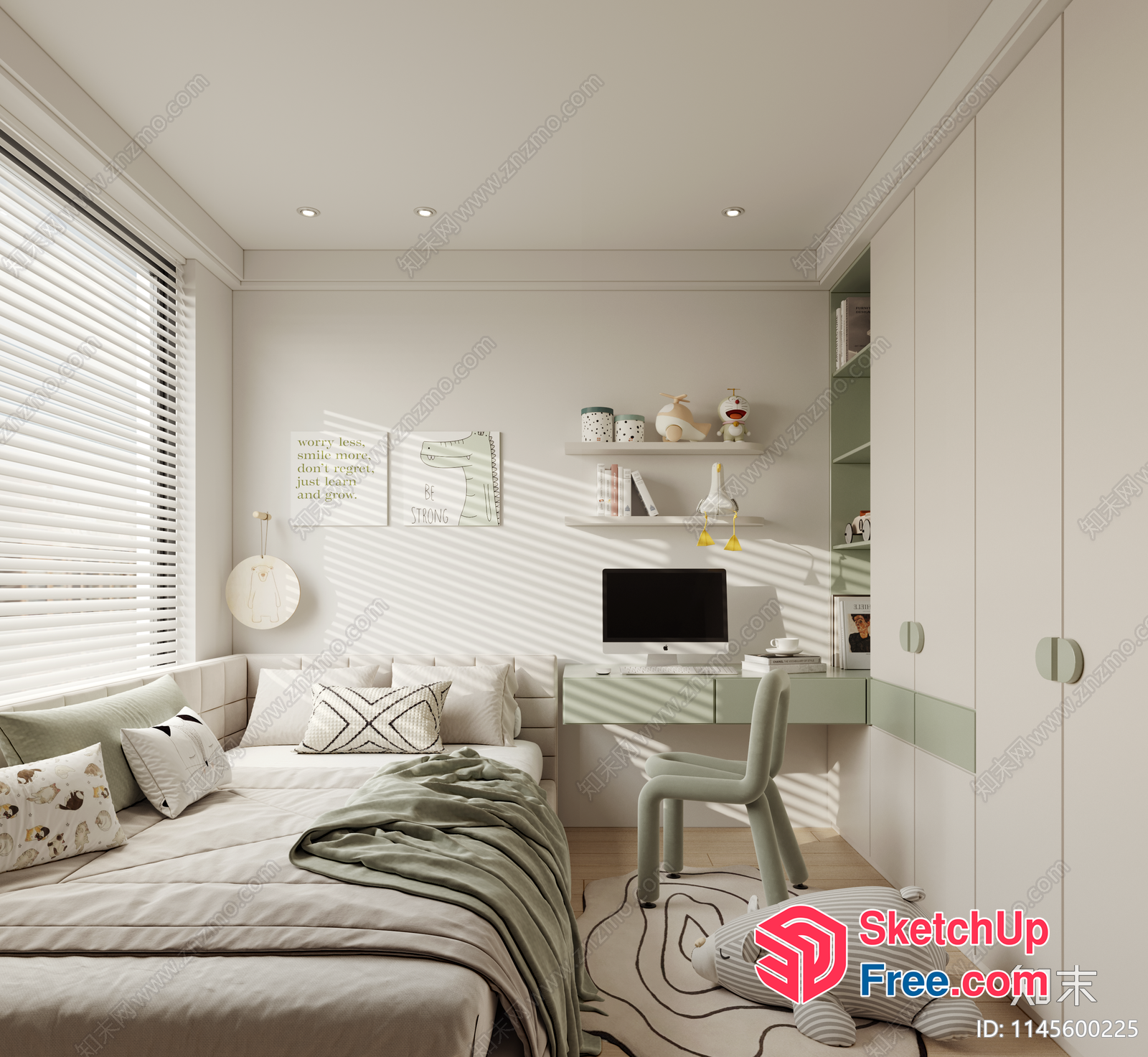 Elegant And Cozy Bedroom With Modern Furniture 3D SketchUp File
