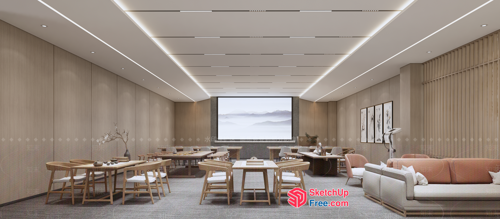 Modern Minimalist Conference Room Interior Design 3D SketchUp File
