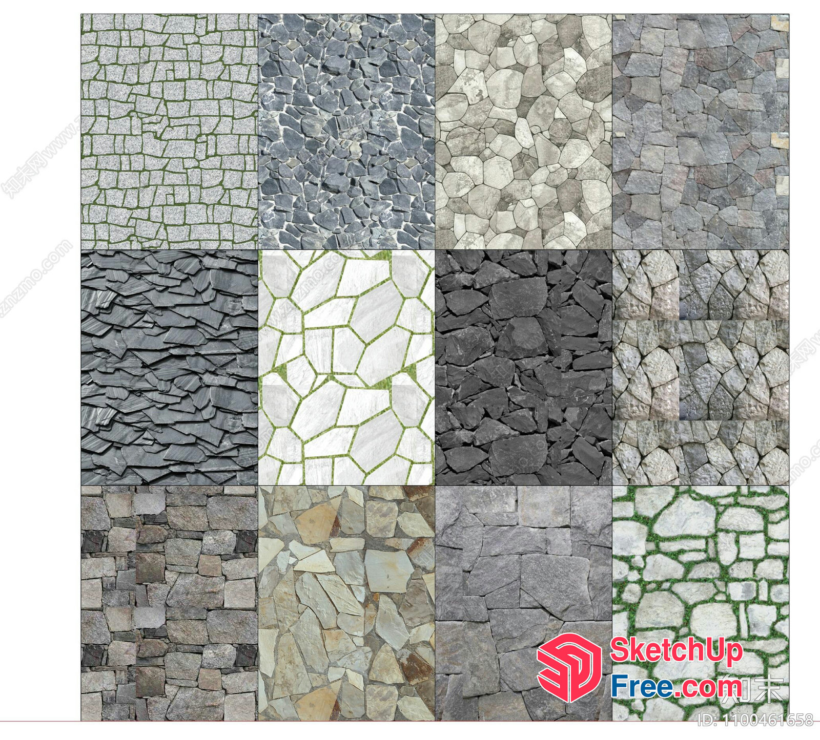 Stone Wall Patterns Collection 3D SketchUp File
