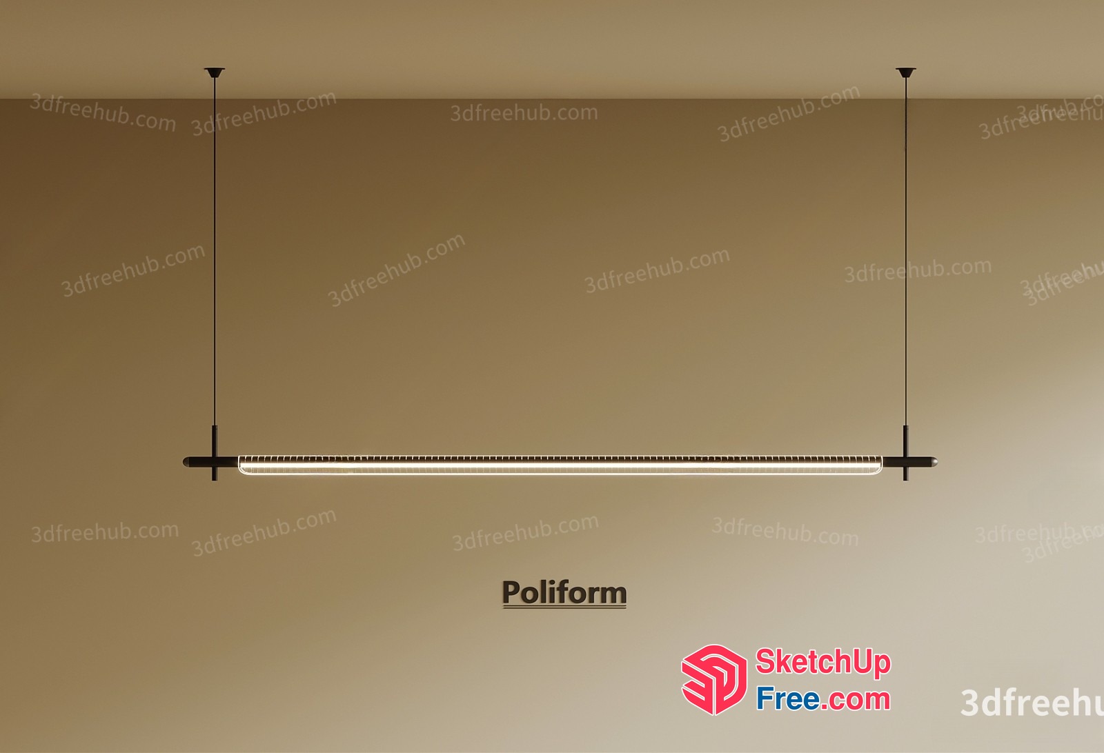 Modern Minimalist Hanging Light Fixture 3D SketchUp File