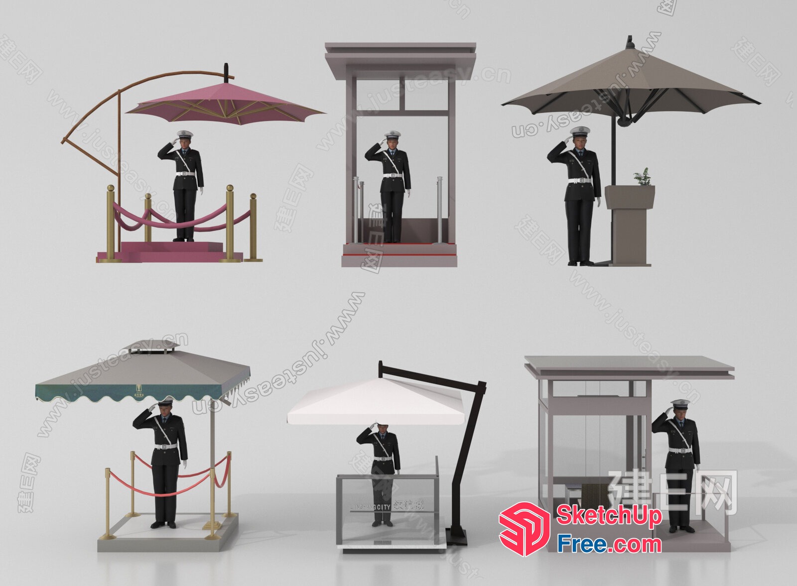 Military Officers Saluting At Various Guard Posts 3D SketchUp File