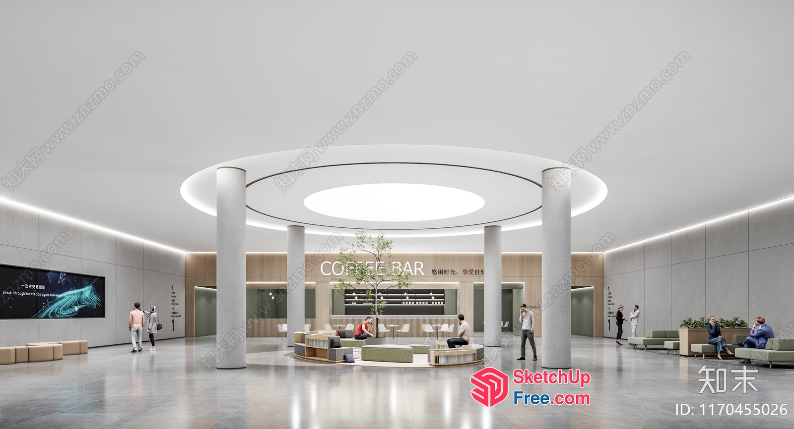 Modern Minimalist Coffee Shop Interior Design 3D SketchUp File