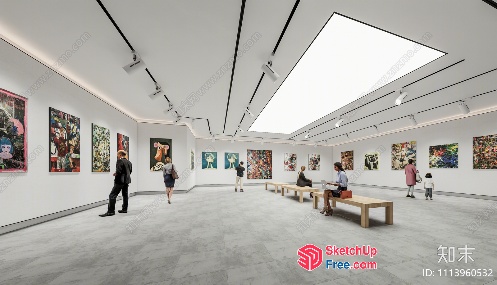 Art Gallery Interior 3D SketchUp File