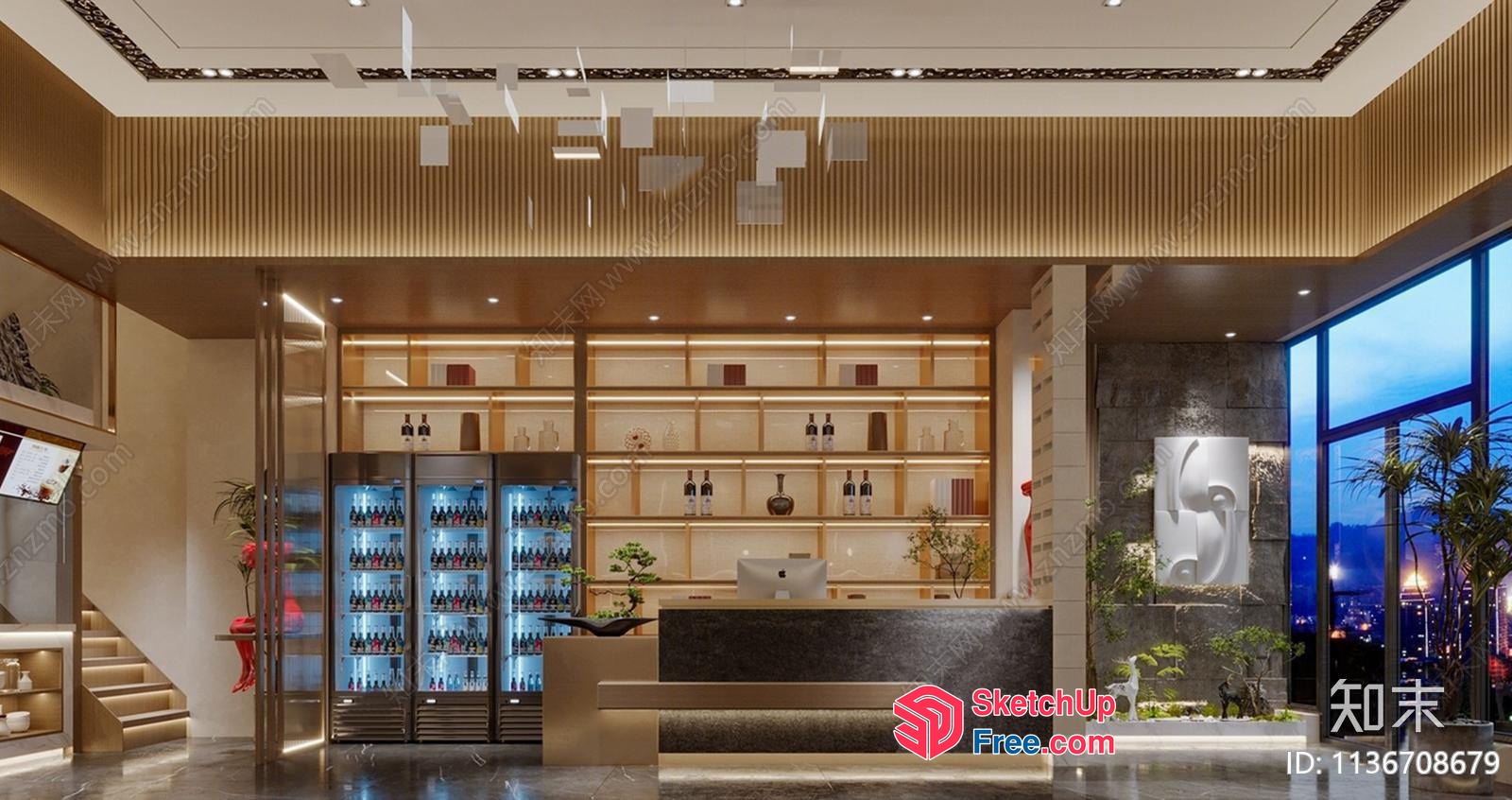 Modern Interior With Elegant Lighting And Decor 3D SketchUp File