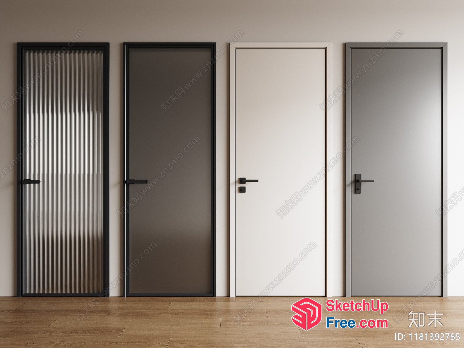 Modern Doors With Sleek Handles And Minimalist Design 3D SketchUp File