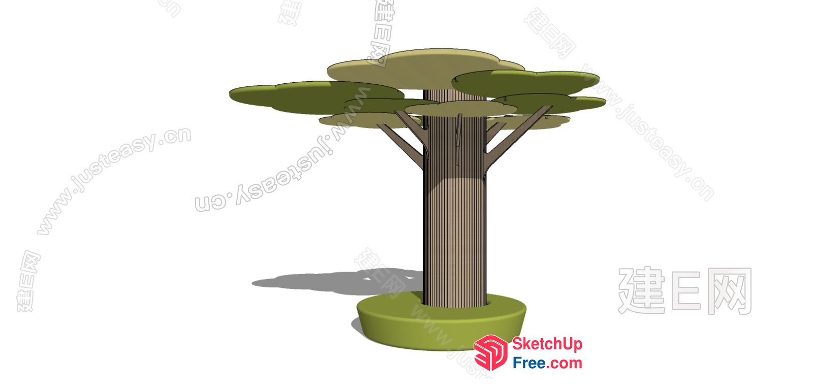 A Tree-Shaped Pillar 3D SketchUp File
