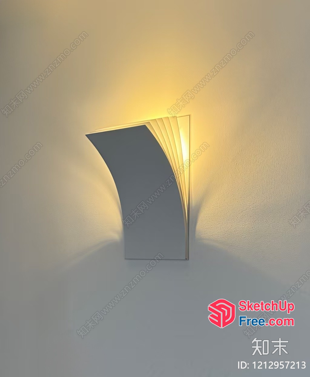 Elegant Wall Lamp With Soft Light And Curved Design 3D SketchUp File