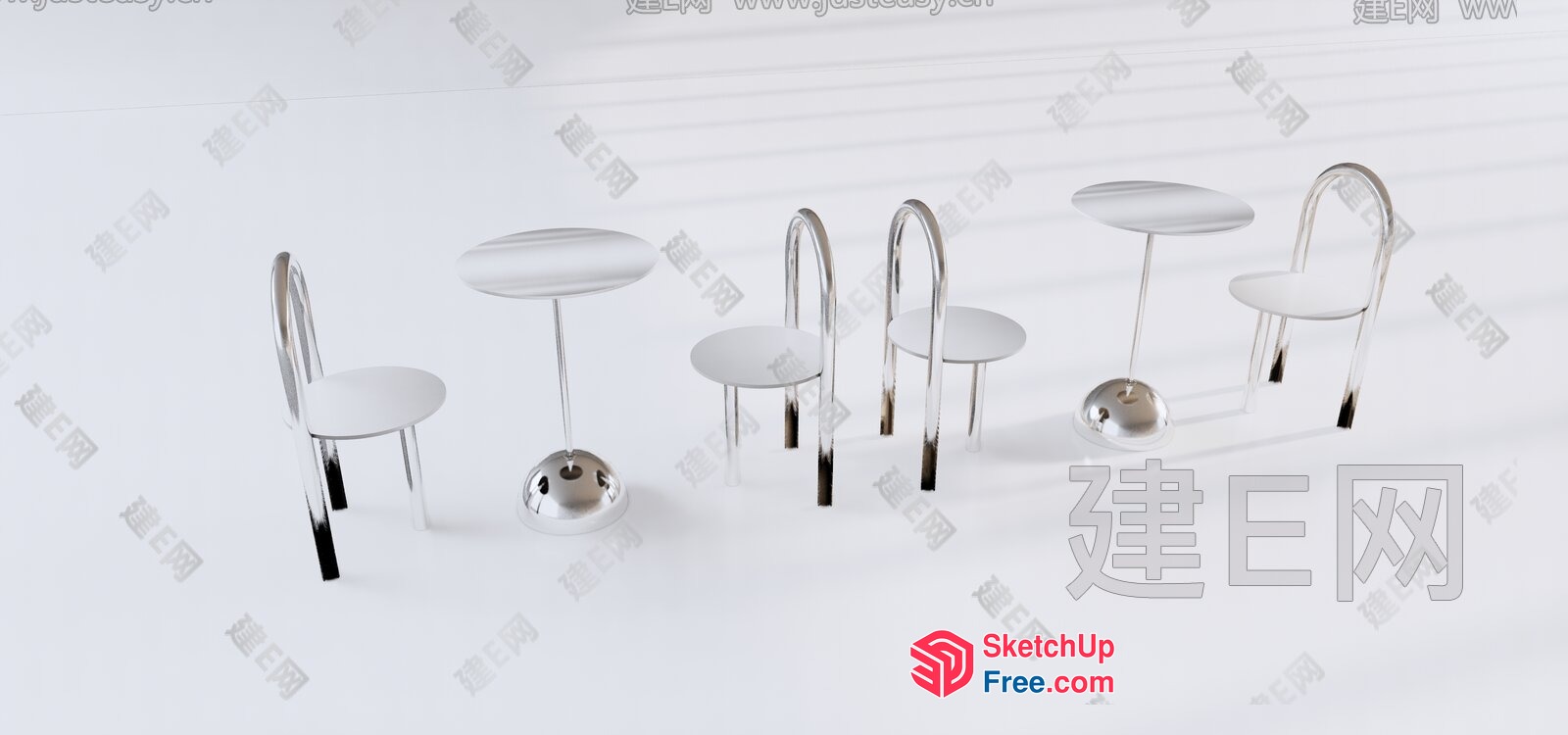 Minimalist Style Chairs And Tables 3D SketchUp File