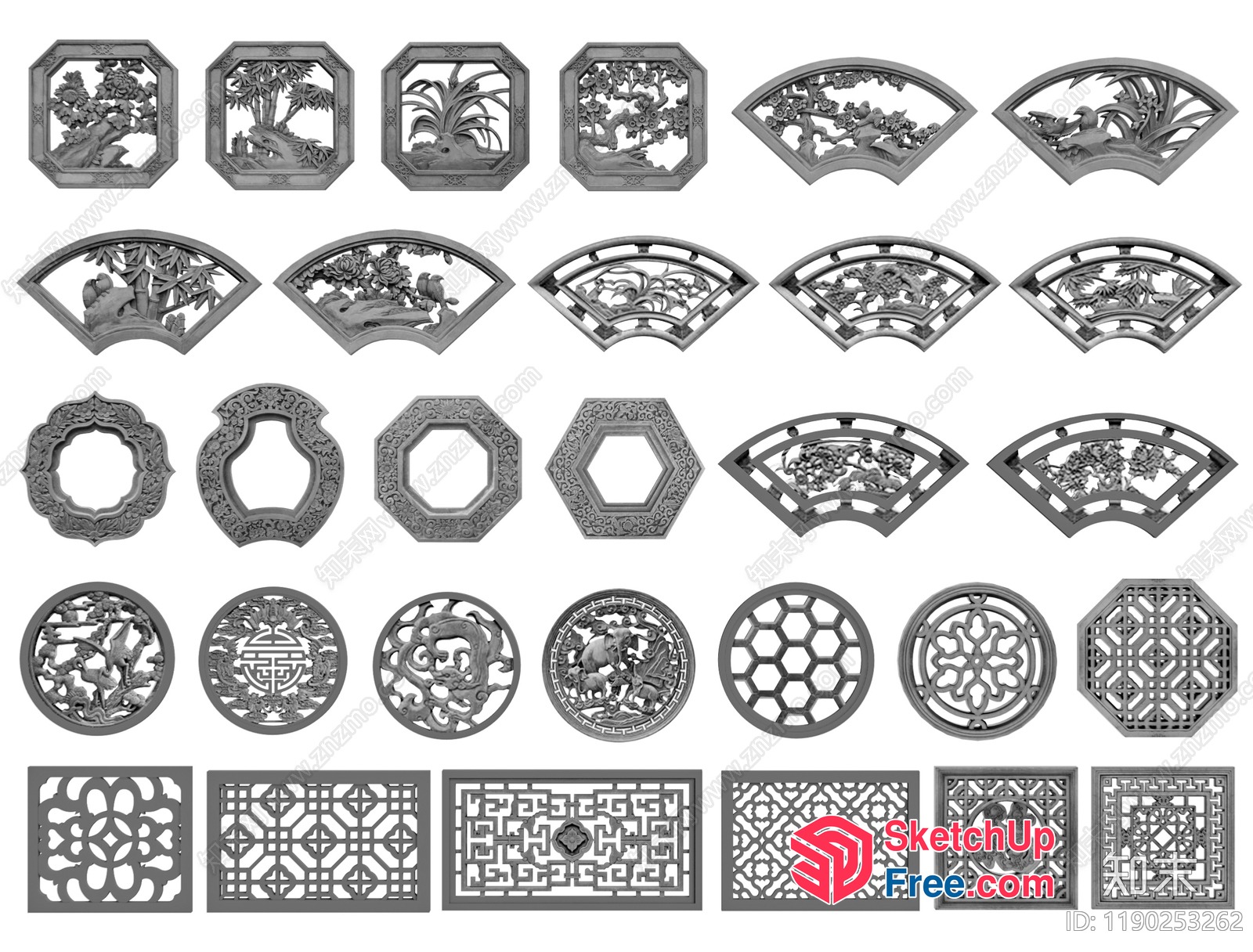 Intricate Carved Decorative Panels 3D SketchUp File