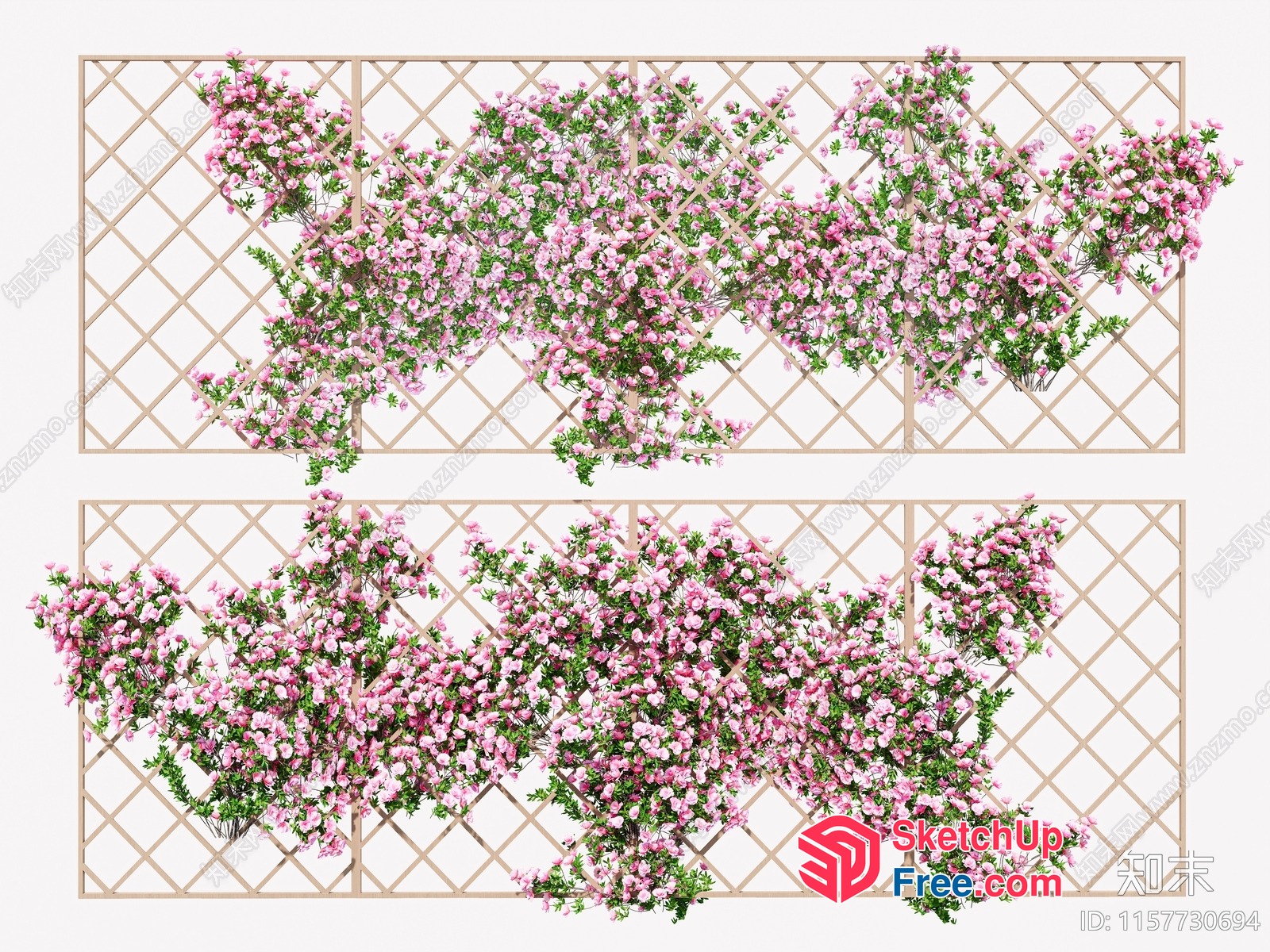 Pink Flower Wall Decor 3D SketchUp File