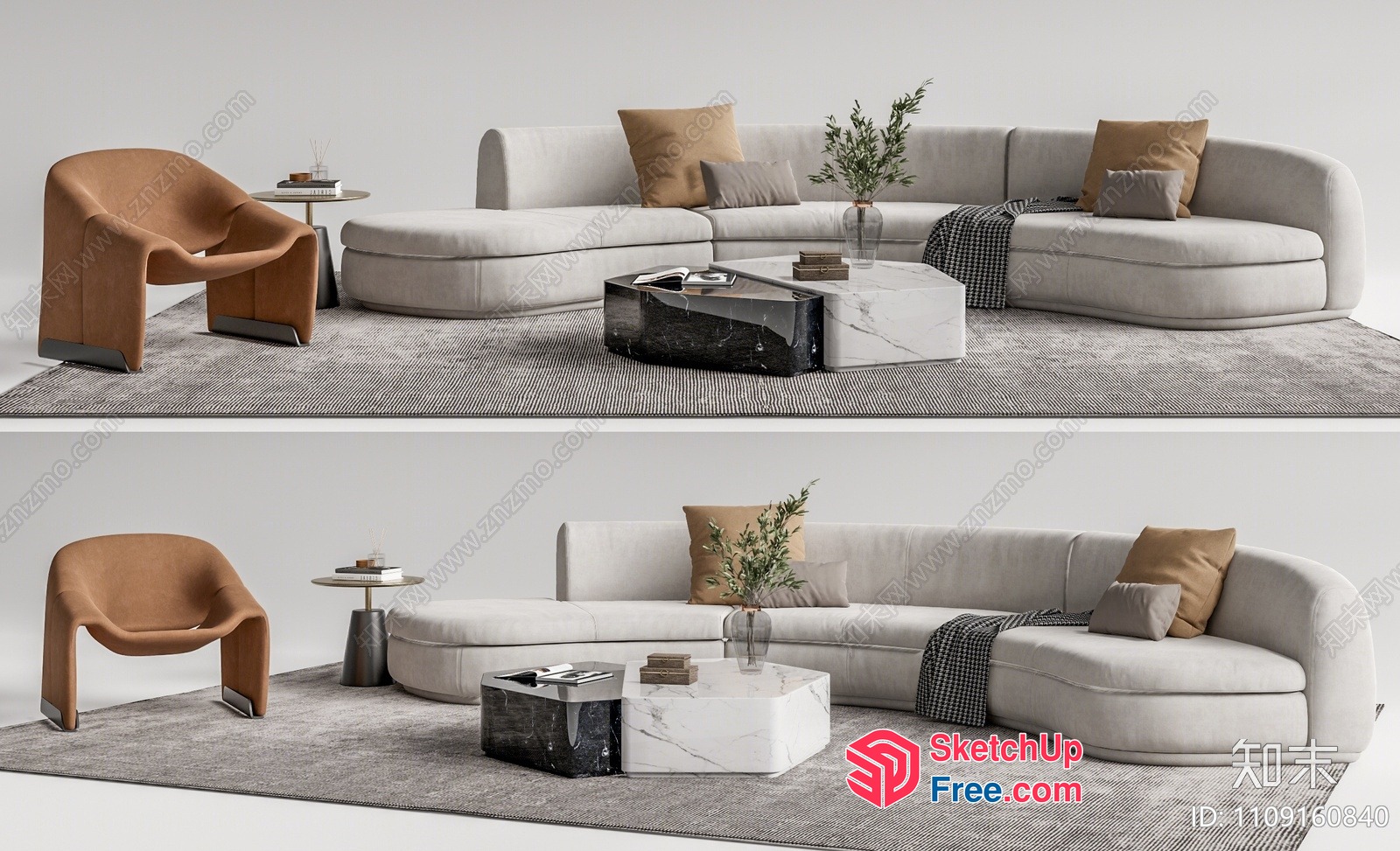 Modern Minimalist Living Room Interior 3D SketchUp File