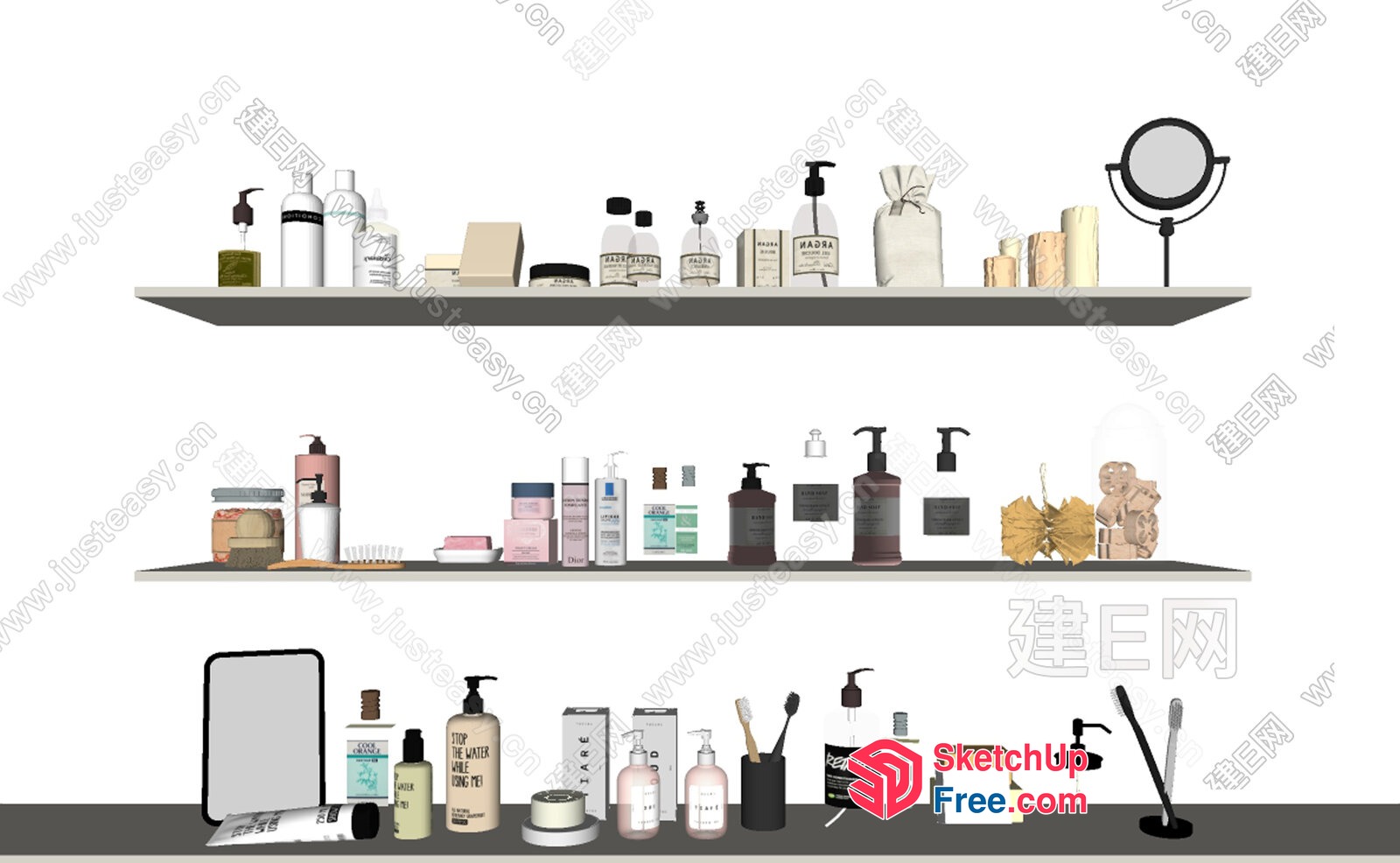 Modern Bathroom Decor And Accessories 3D SketchUp File