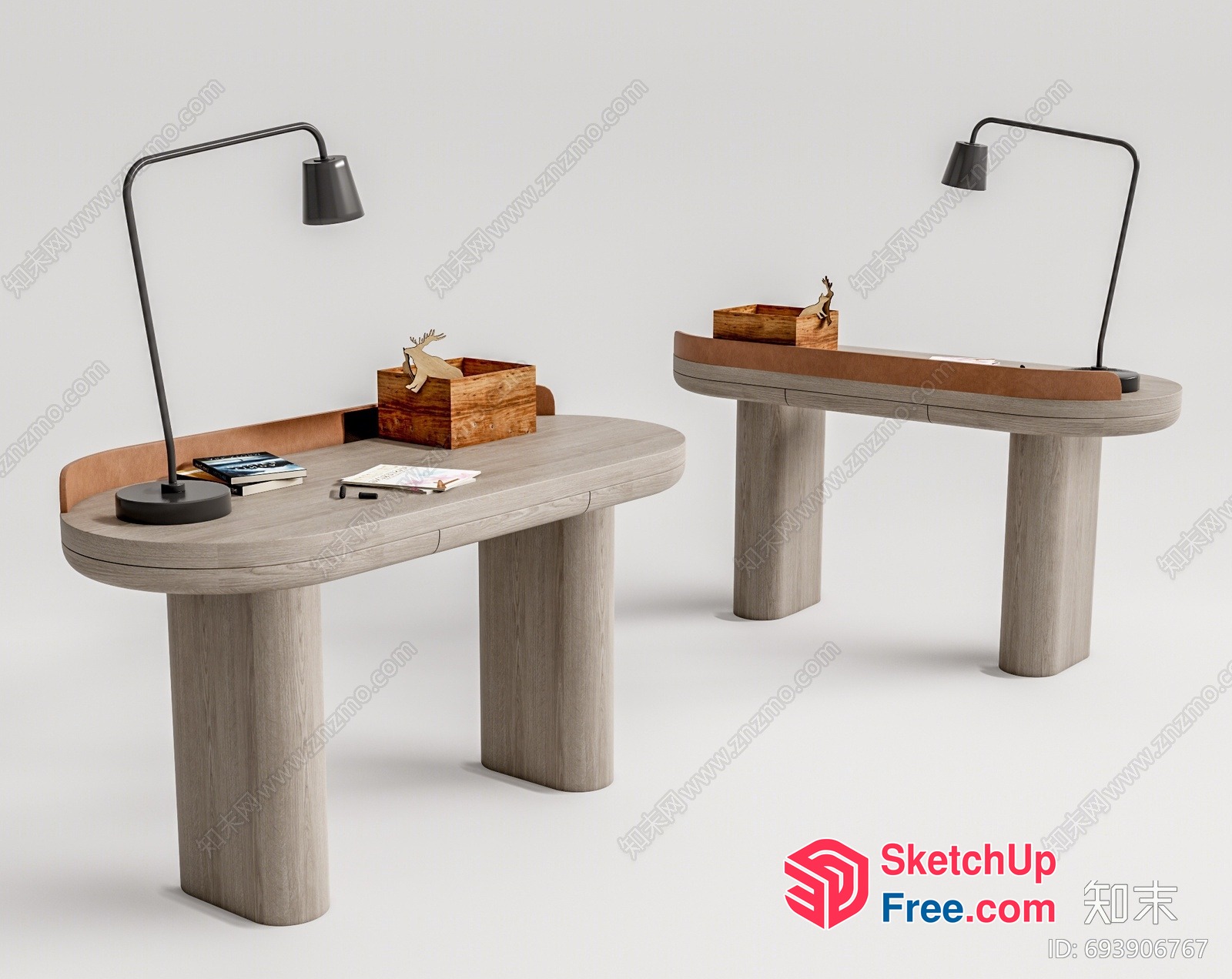 Modern Minimalist Study Room Furniture 3D SketchUp File