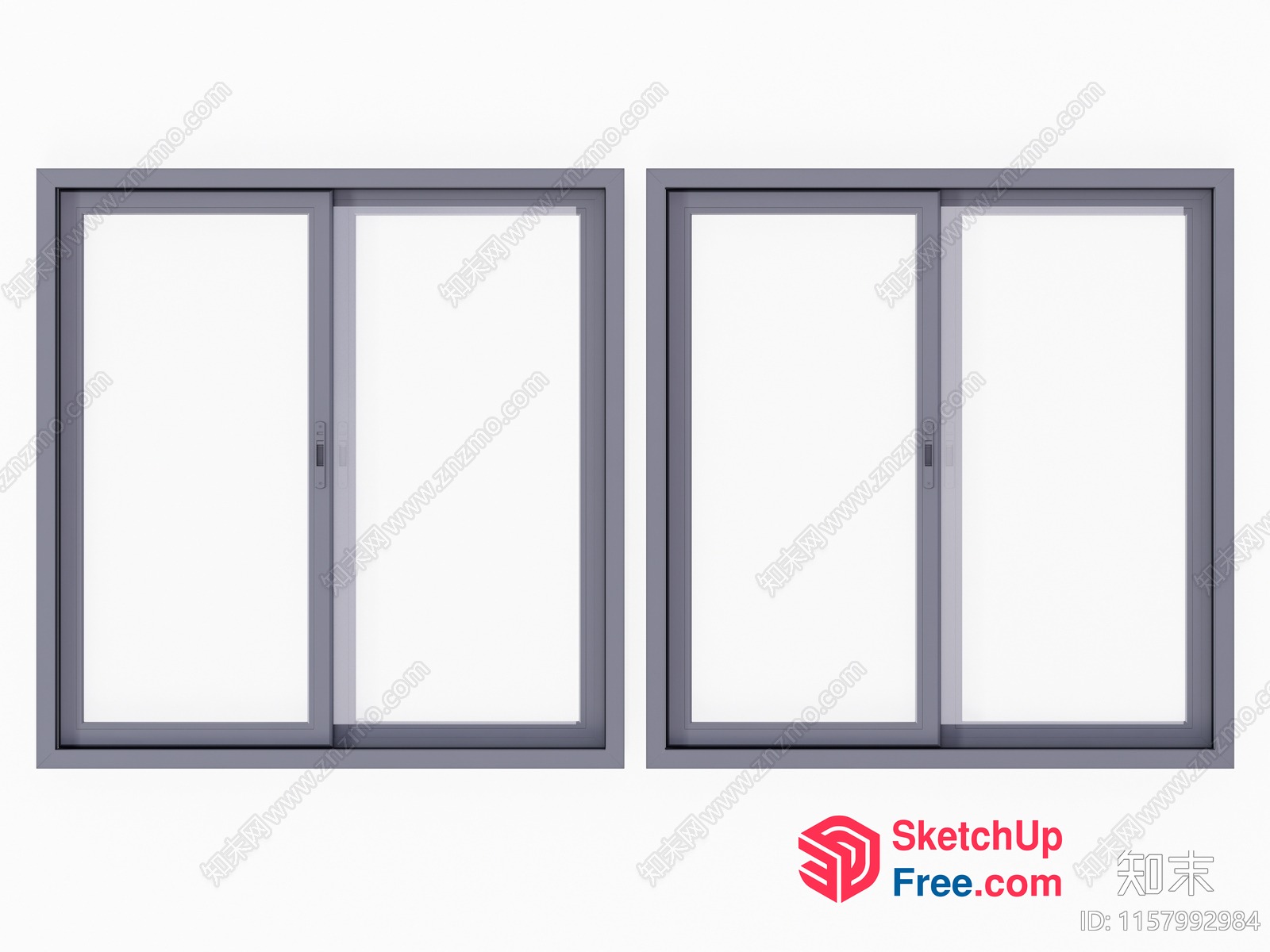 Simple Modern Grey Window Design 3D SketchUp File