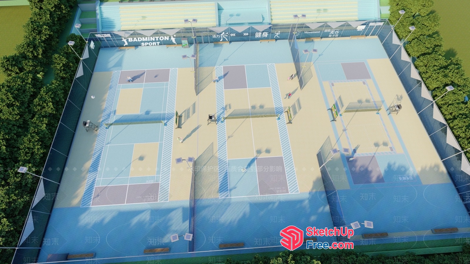 Badminton Court Exterior 3D SketchUp File