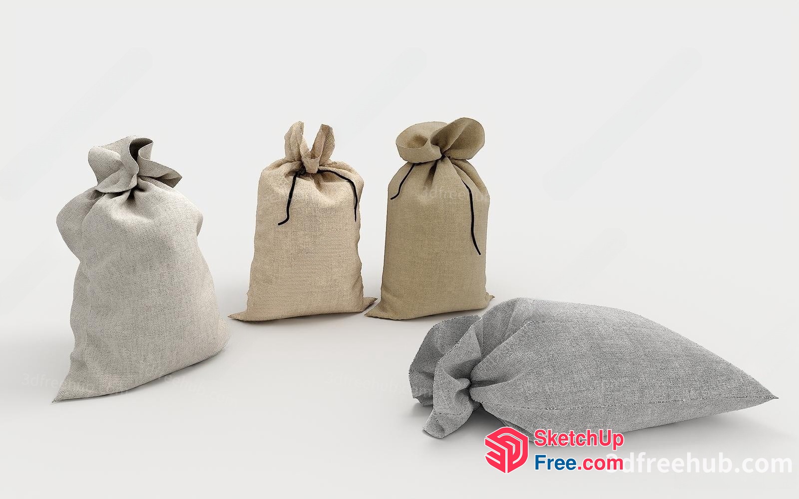 Simple Linen Sacks With Drawstrings 3D SketchUp File