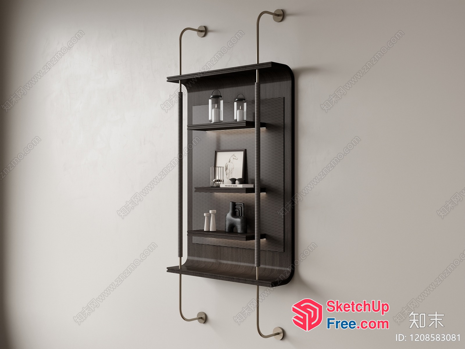 Decorative Shelf With Wall-Mounted Hardware 3D SketchUp File