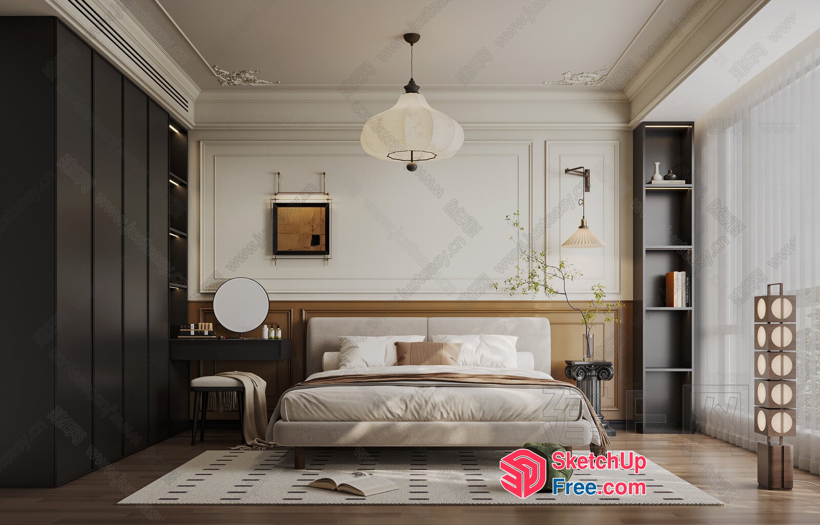 Modern Classic Bedroom Interior 3D SketchUp File