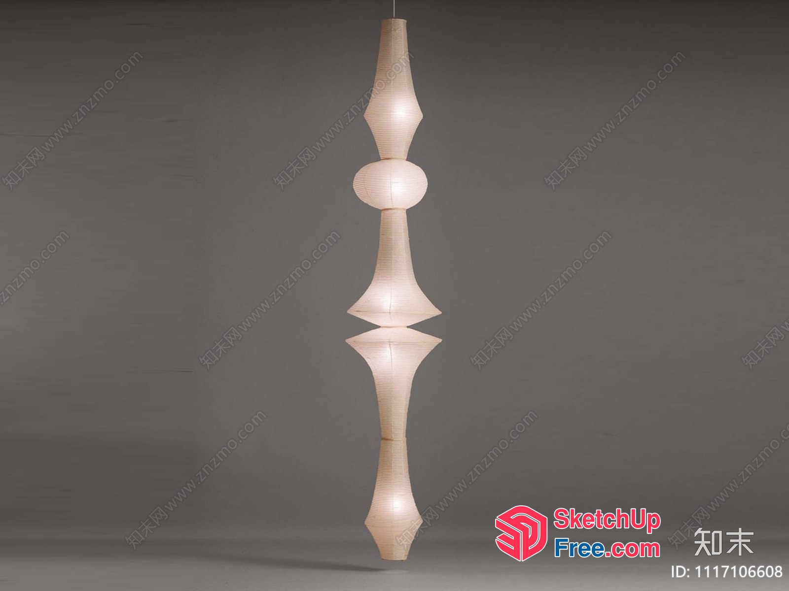 Suspended Light Fixture With Unique Design 3D SketchUp File