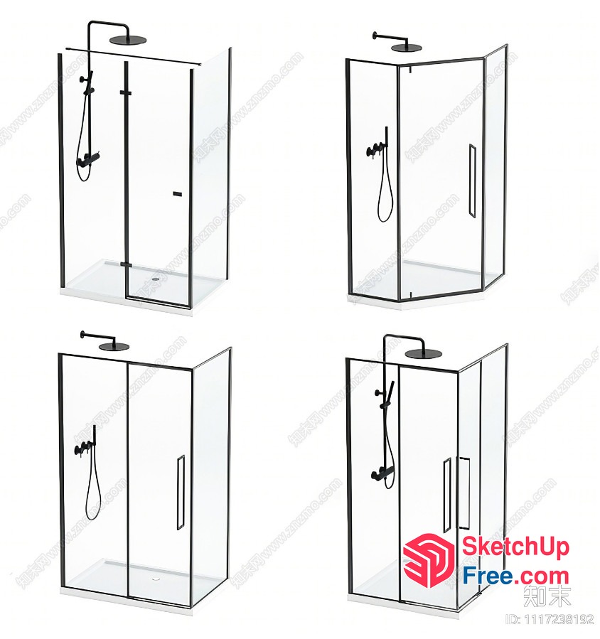 Modern Glass Shower Enclosure 3D SketchUp File