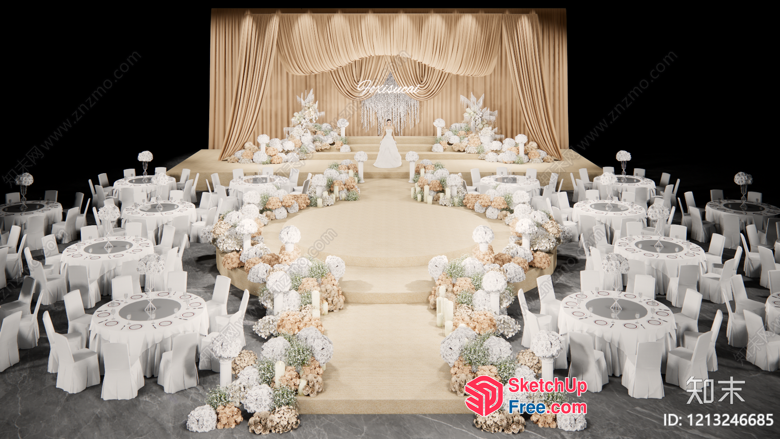 Elegant Wedding Reception Venue 3D SketchUp File