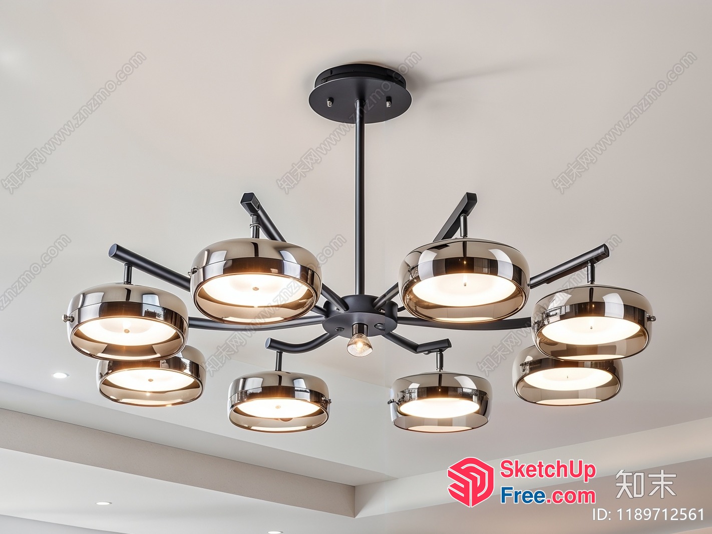 Modern Glass And Metal Light Fixture 3D SketchUp File